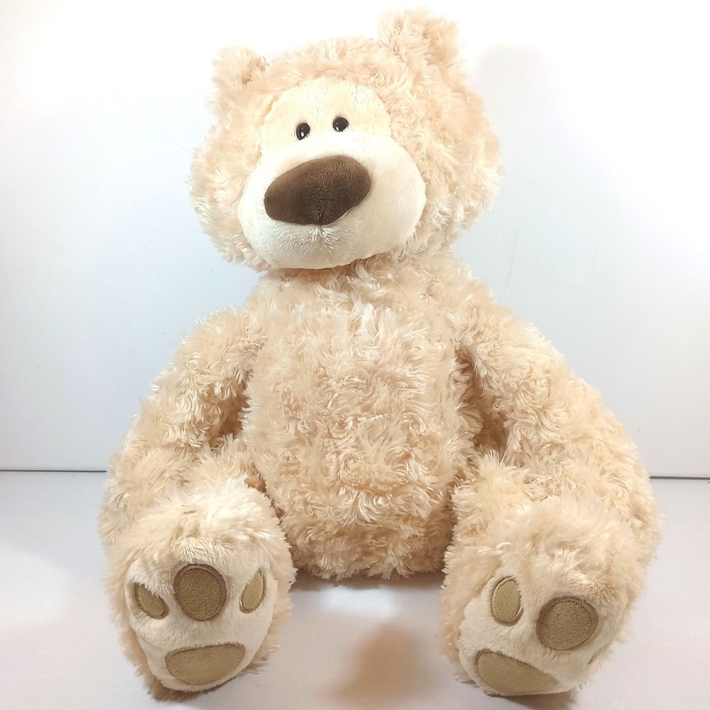 Gund Philbin Plush Teddy Bear 18" Tan Beige Soft Shaggy Stuffed Animal 319927